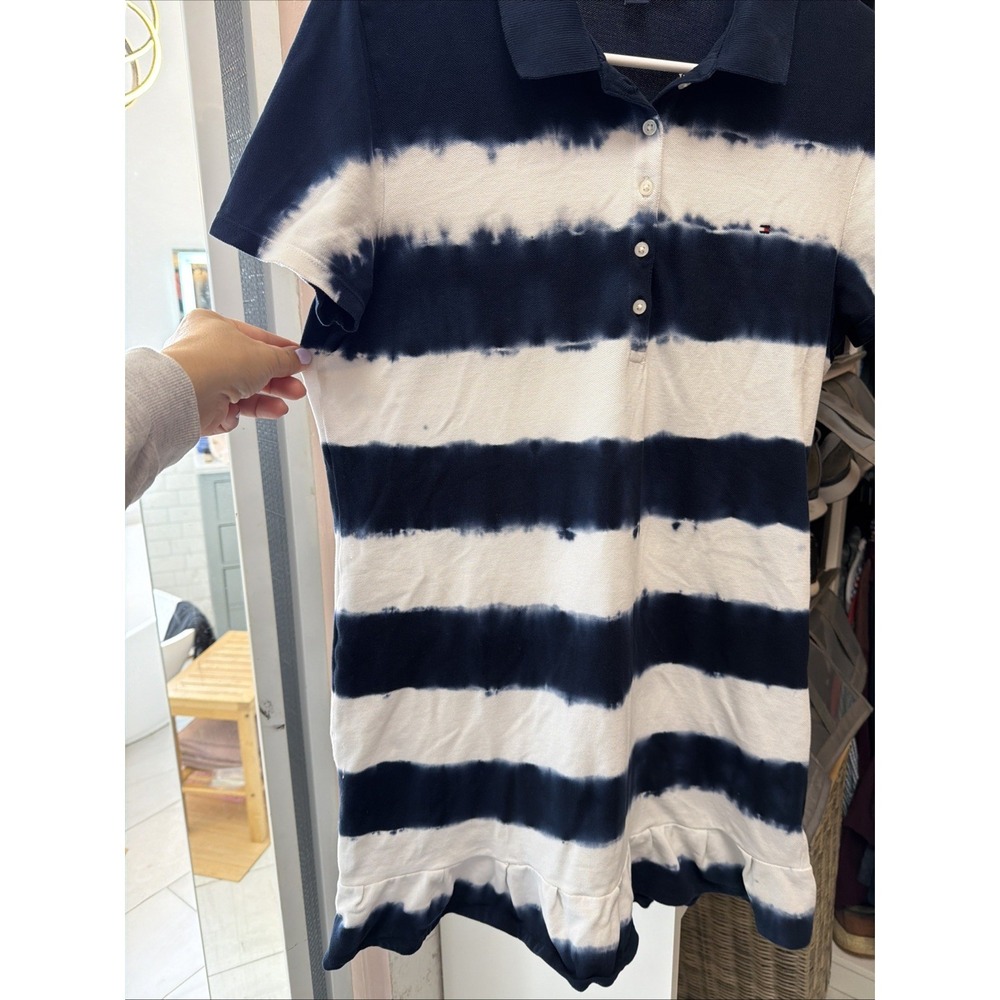 Tommy Hilfiger Womens Sz Medium Polo Dress Short Sleeve Knee Length‎ Button up